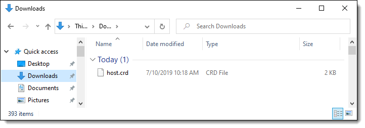 The host.crd file in the Downloads directory.